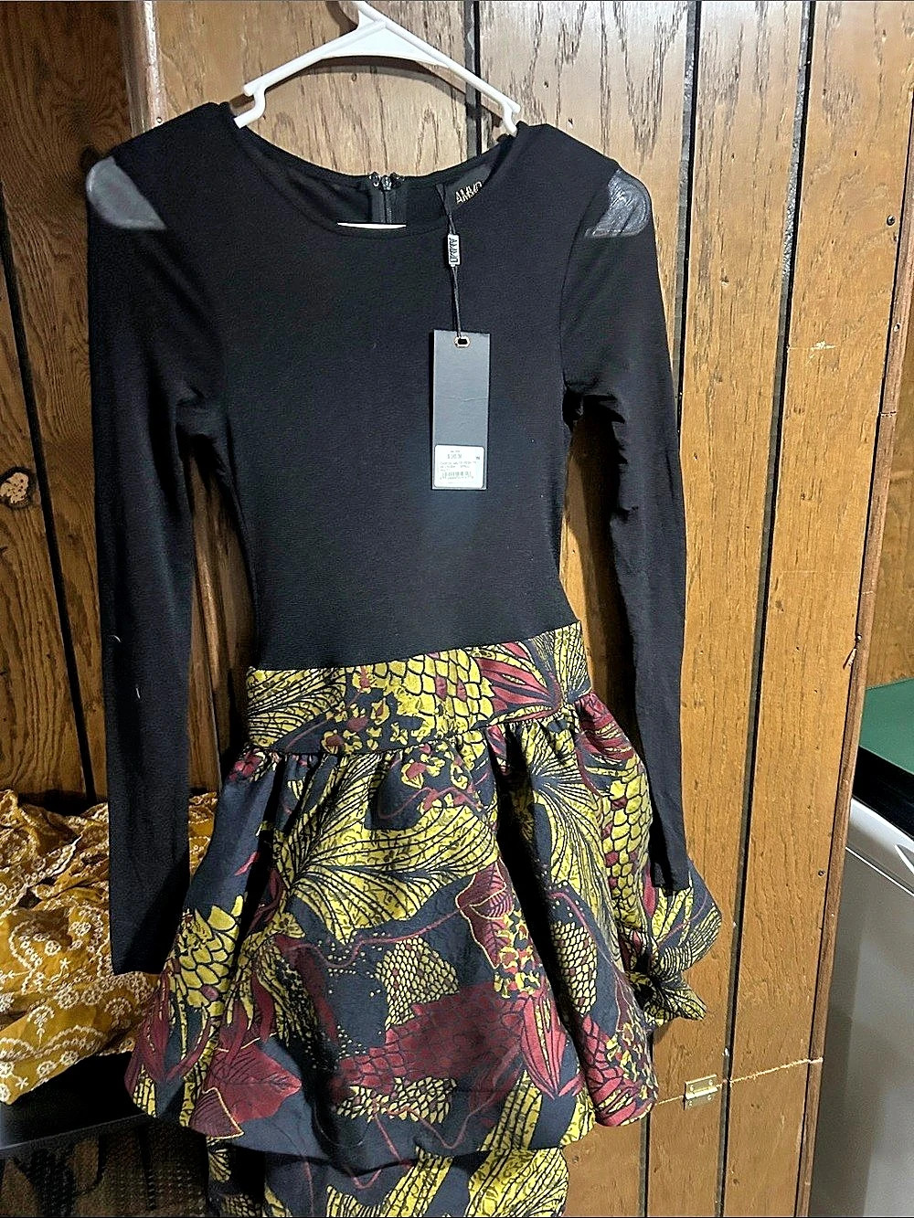 Black & Multicolor Mini Dress NWT